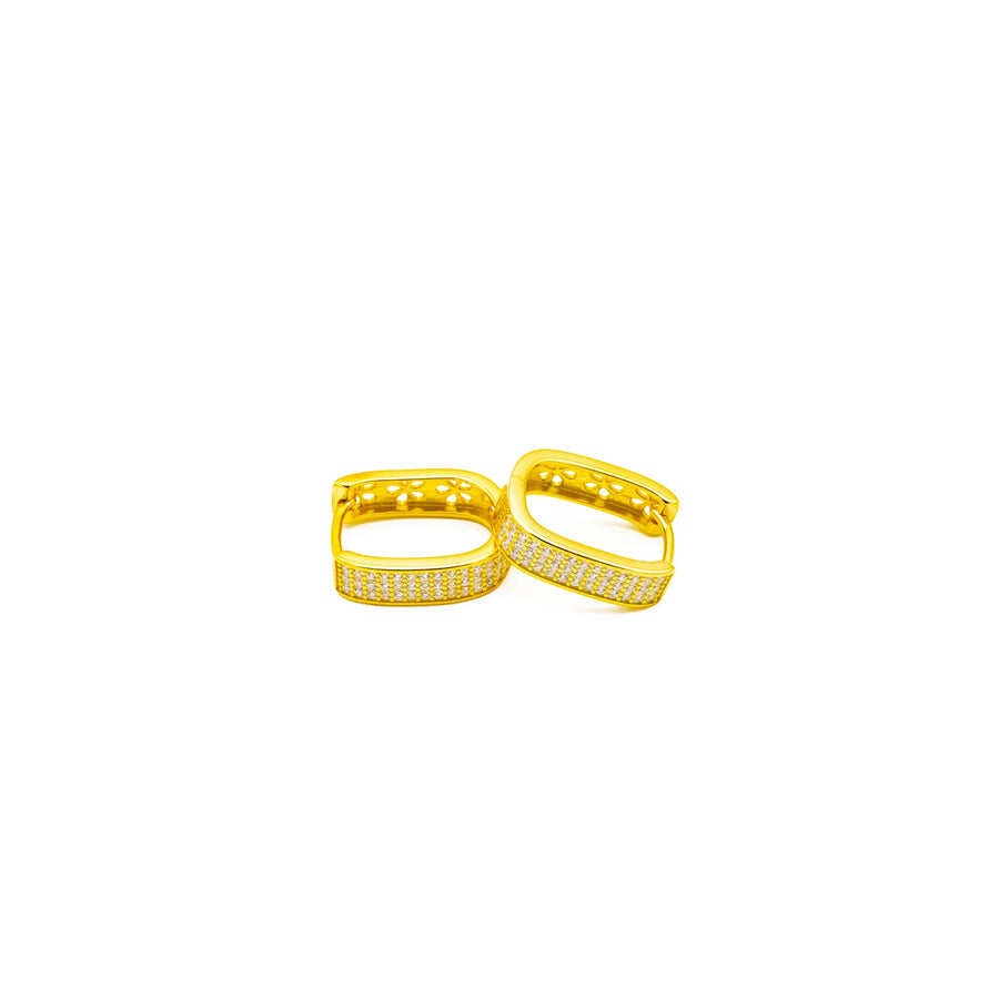 'Anori' gold U-shape hoop earrings in sterling silver