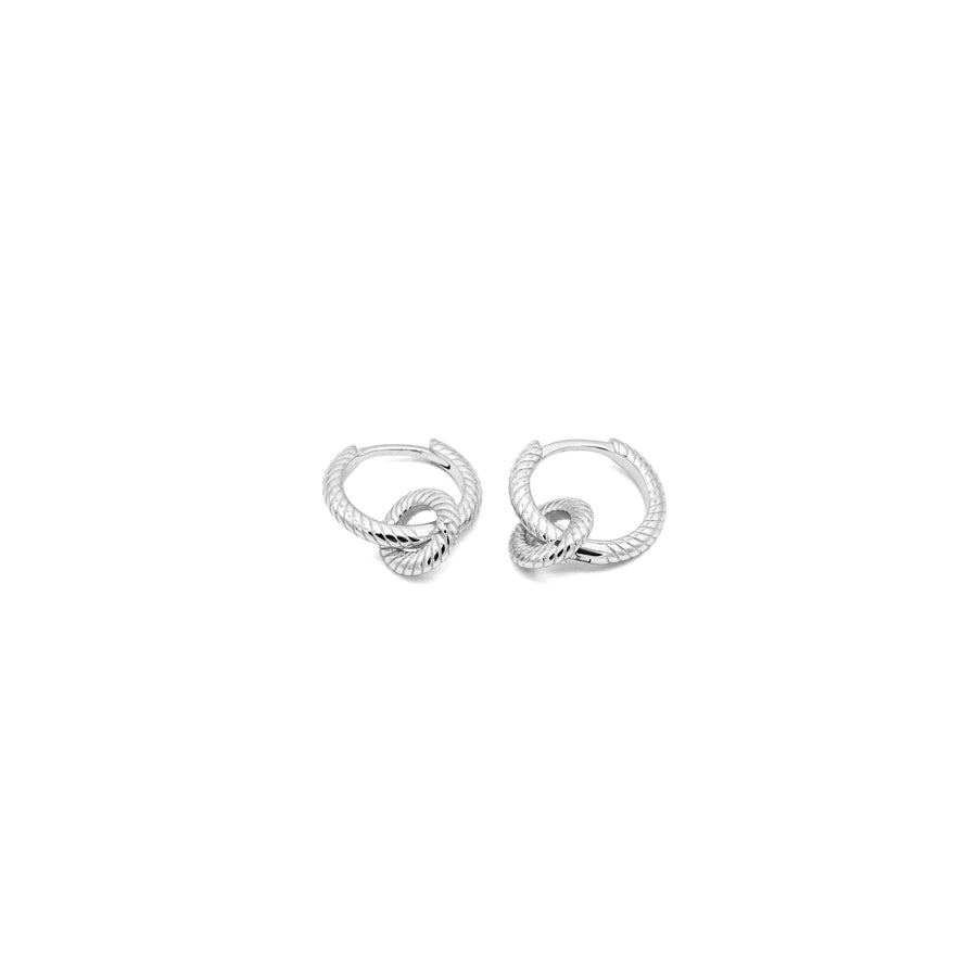 'Camargo' silver hoop earrings with circle pendant in sterling silver