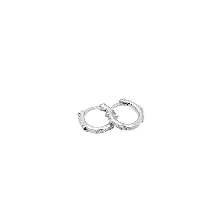 'Massa' silver hoop earrings with sterling silver tips