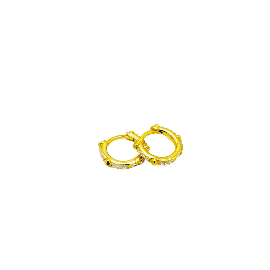 'Massa' gold hoop earrings with sterling silver tips