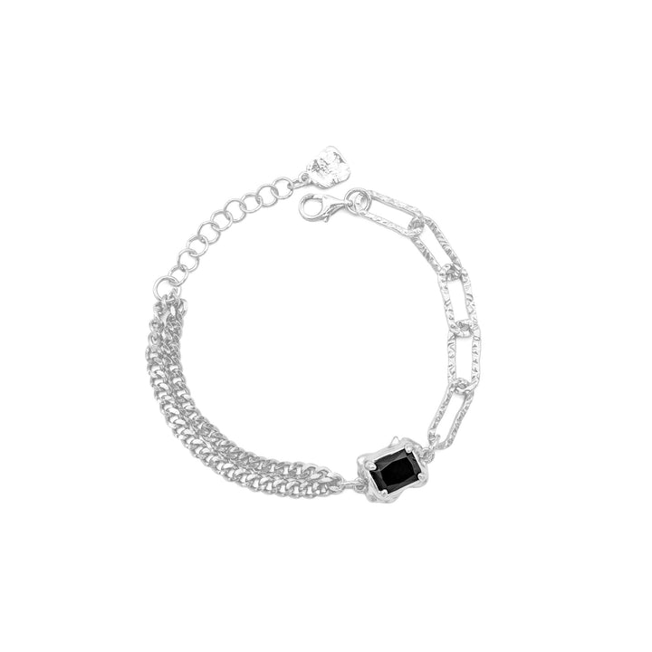 'Tortel' silver asymmetric bracelet made of sterling silver