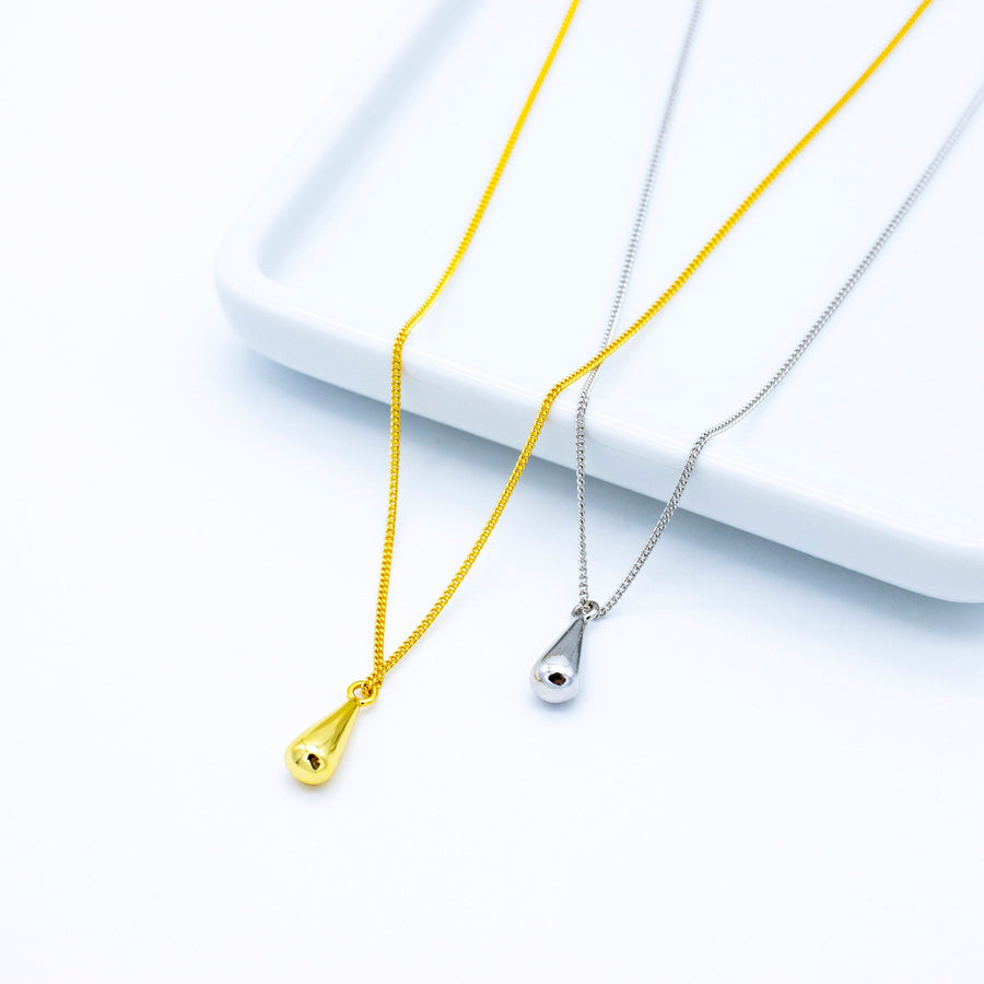 'Totness' gold drop necklace in sterling silver