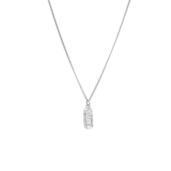 'Oriza' silver necklace with cuboid pendant made of 925 sterling silver