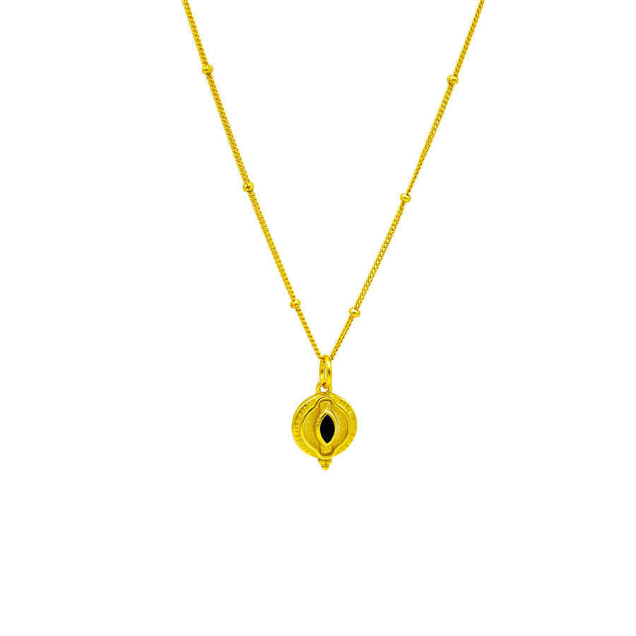 'Osorno' gold necklace with Evil Eye pendant 925 sterling silver