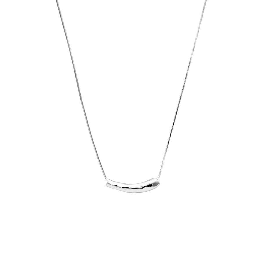 'Gironda' silver necklace with sterling silver tube charm