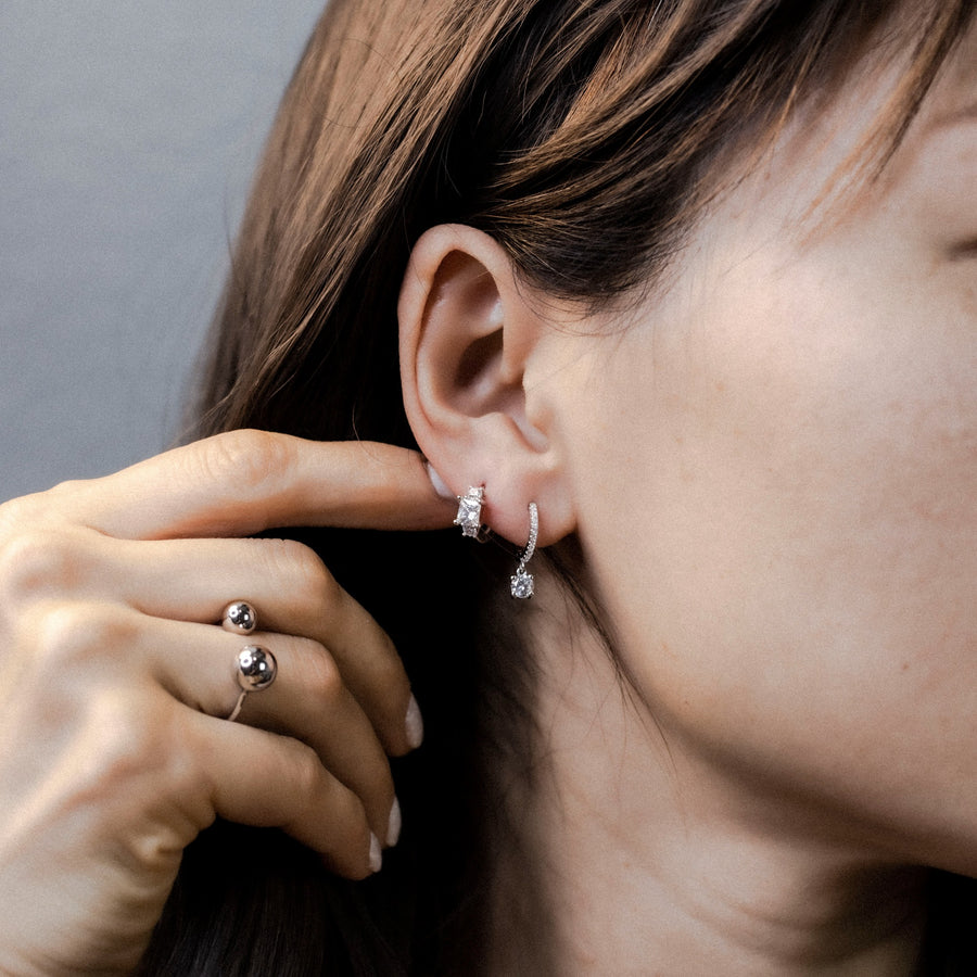 SAVI Offener Silberring in Piercing-Look aus Sterlingsilber