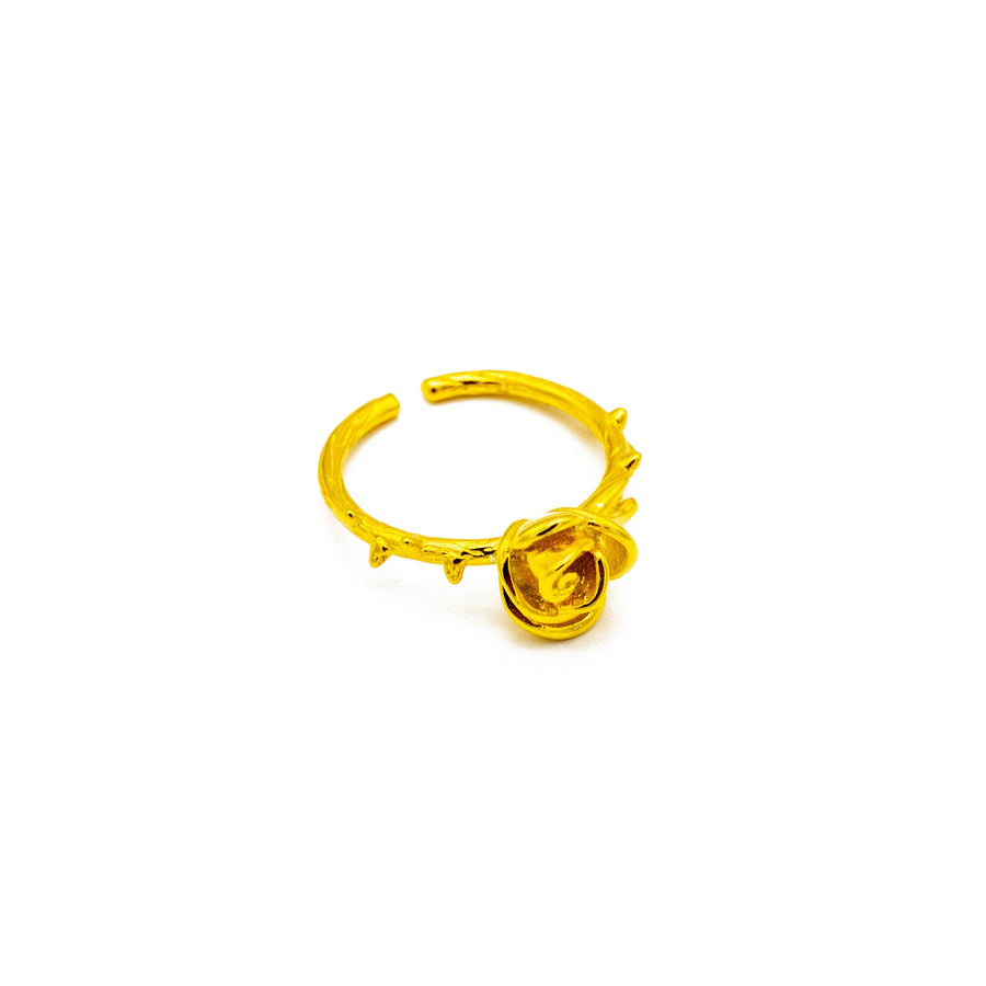 SUSANNA Gold Rose Ring detailreich aus 925er Sterlingsilber