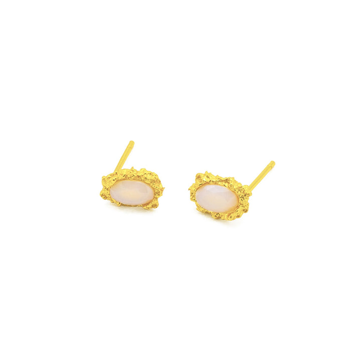 'Penchal' opal gold earrings studs made of 925 sterling silver