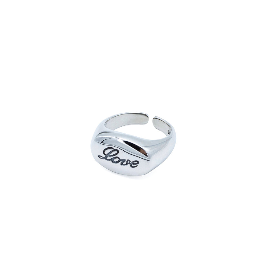 'Masela' silver LOVE open ring made of 925 sterling silver