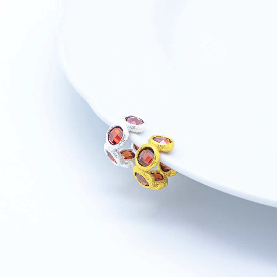 'Raroia' gold ear cuff zirconia made of 925 sterling silver