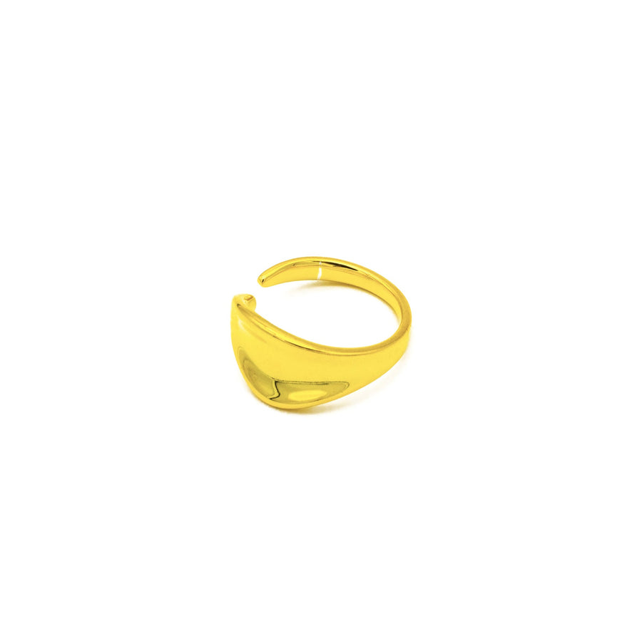 'Reao' gold clean modern ring in sterling silver