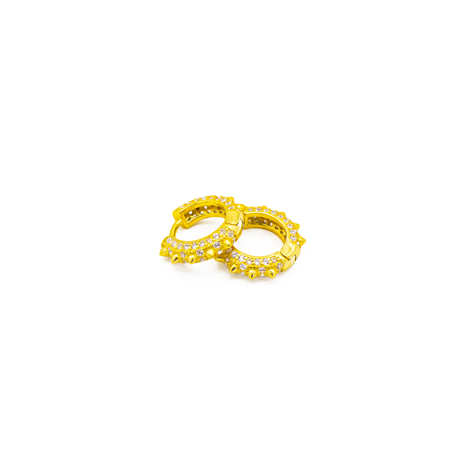 'Pasar' gold hoop earrings with sterling silver tips