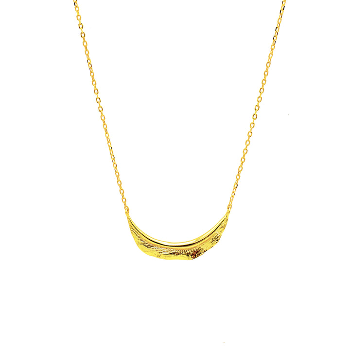 'Semporna' gold necklace with sterling silver crescent moon pendant