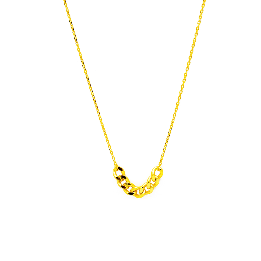 'Chicla' gold necklace with decorative chain made of 925 sterling silver