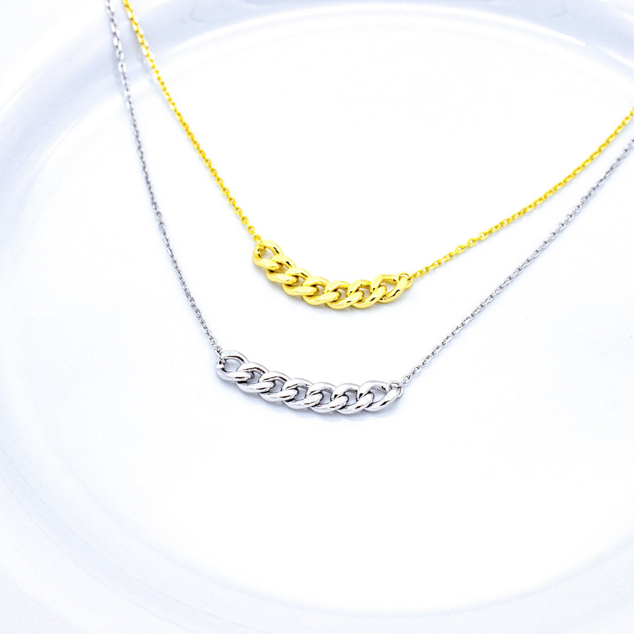 'Chicla' gold necklace with decorative chain made of 925 sterling silver