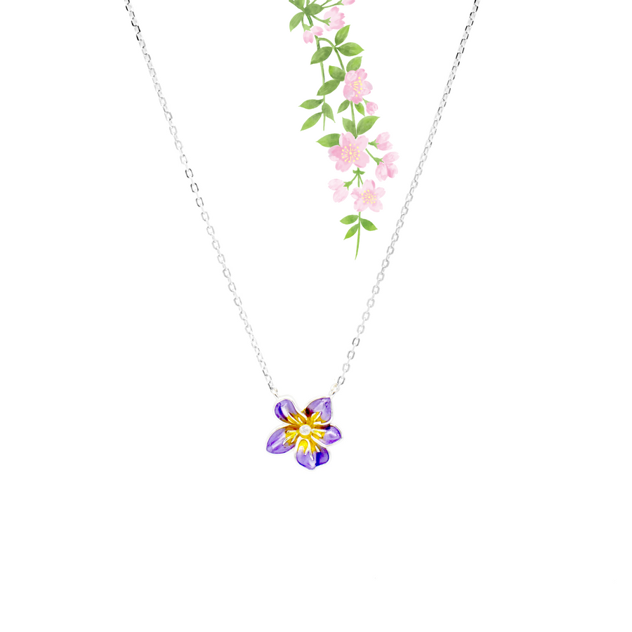 MAPIRI S925 feine Halskette mit Orchidee Anhänger