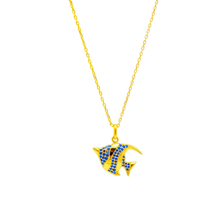 'Janelle' gold necklace with fish pendant made of 925 silver