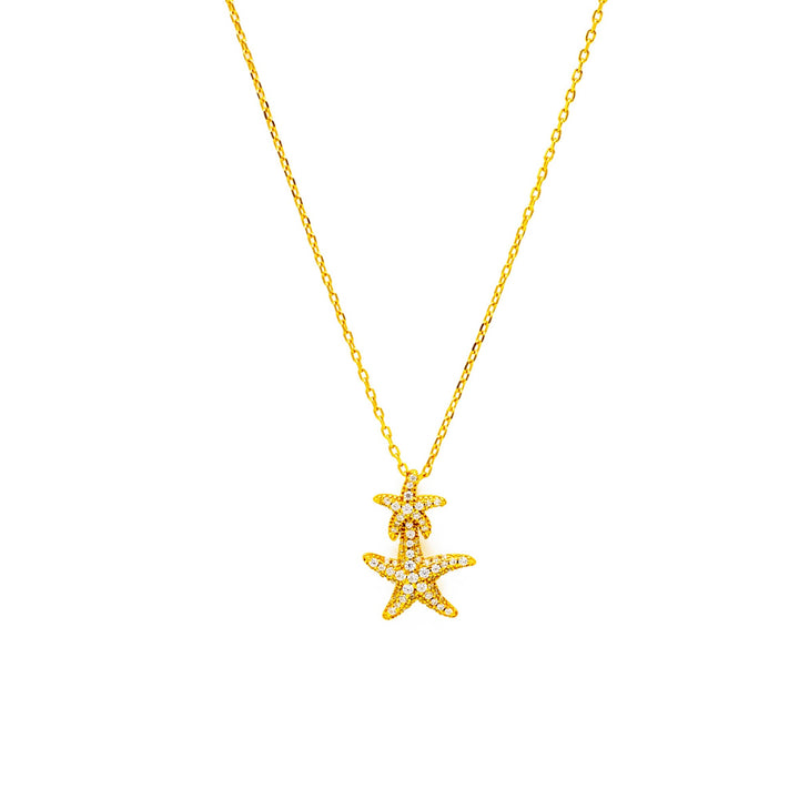 'Kribi' gold necklace with starfish pendant made of 925 silver