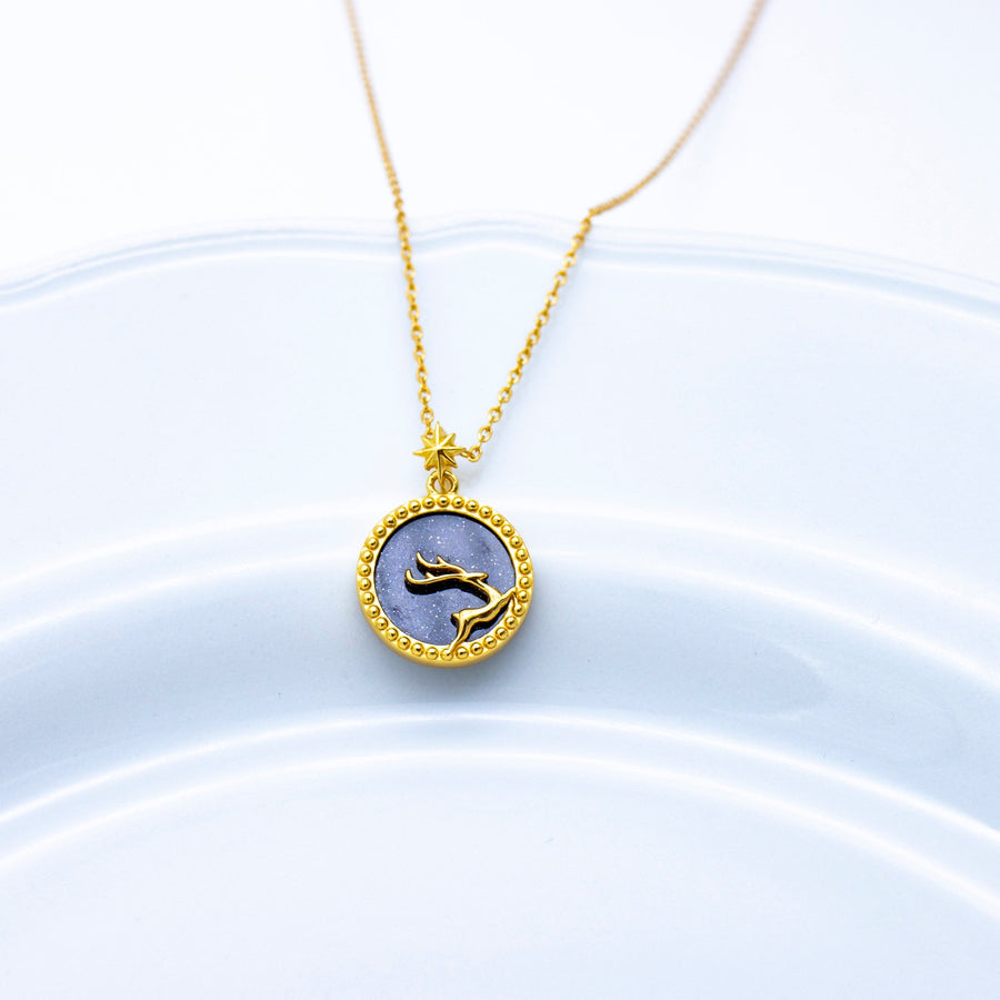 'Cacolo' gold chain pendant with Christmas motif made of 925 silver