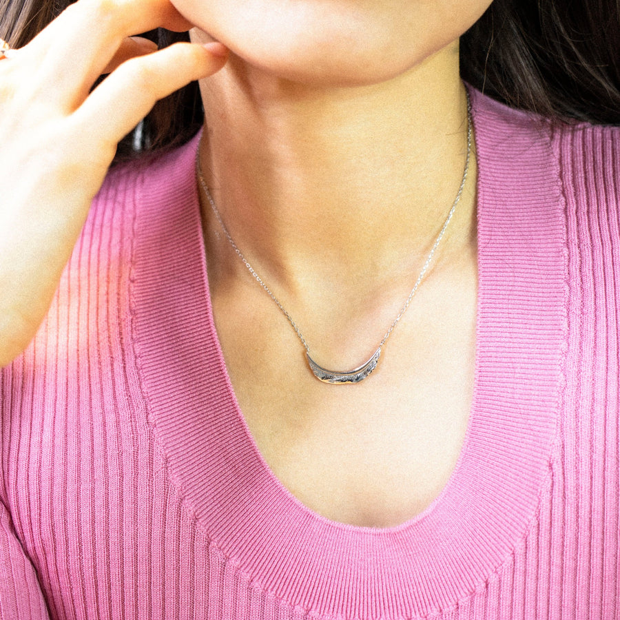 'Semporna' silver necklace with sterling silver crescent moon pendant