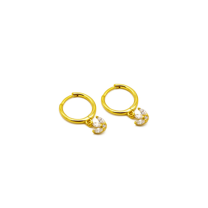 'Iiorin' gold hoop earrings with 925 sterling silver pendant