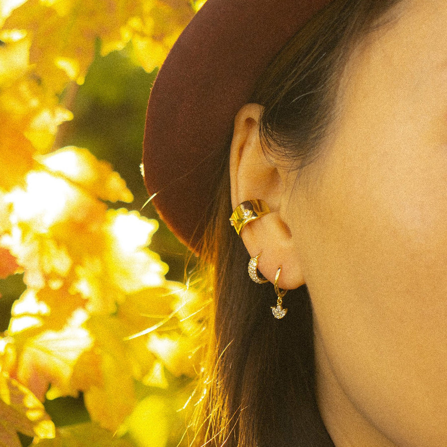 'Lafia' gold hoop earrings Hoops Huggies made of 925 sterling silver