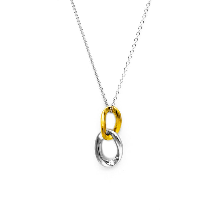 'Maud' silver necklace with bicolor infinity pendant made of 925 sterling silver