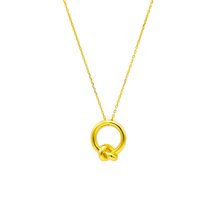 'Tania' gold cable chain with pendant made of 925 sterling silver