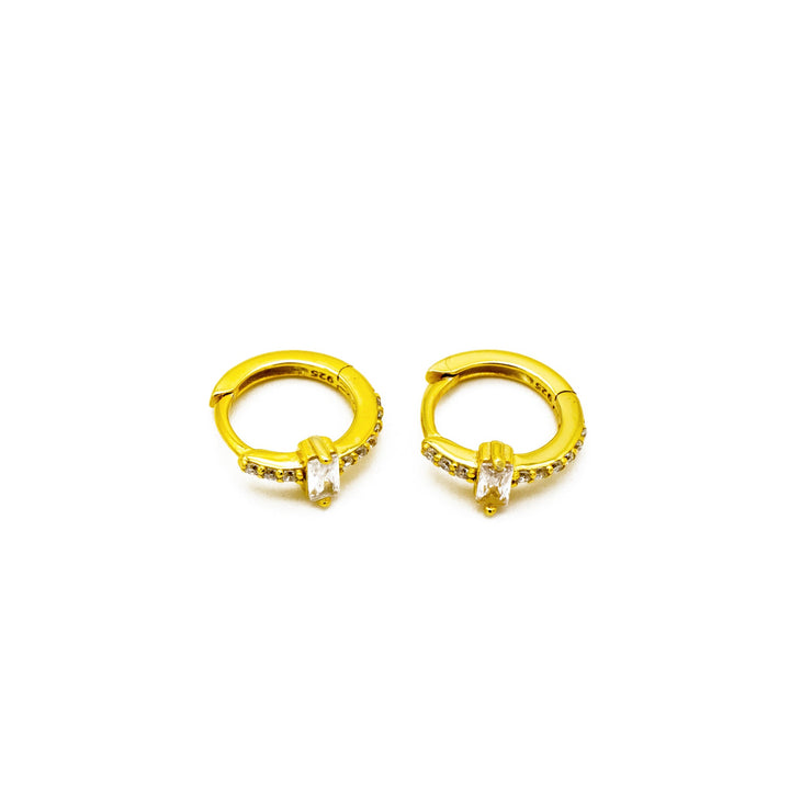 'Yakoo' gold hoop earrings huggies made of 925 sterling silver