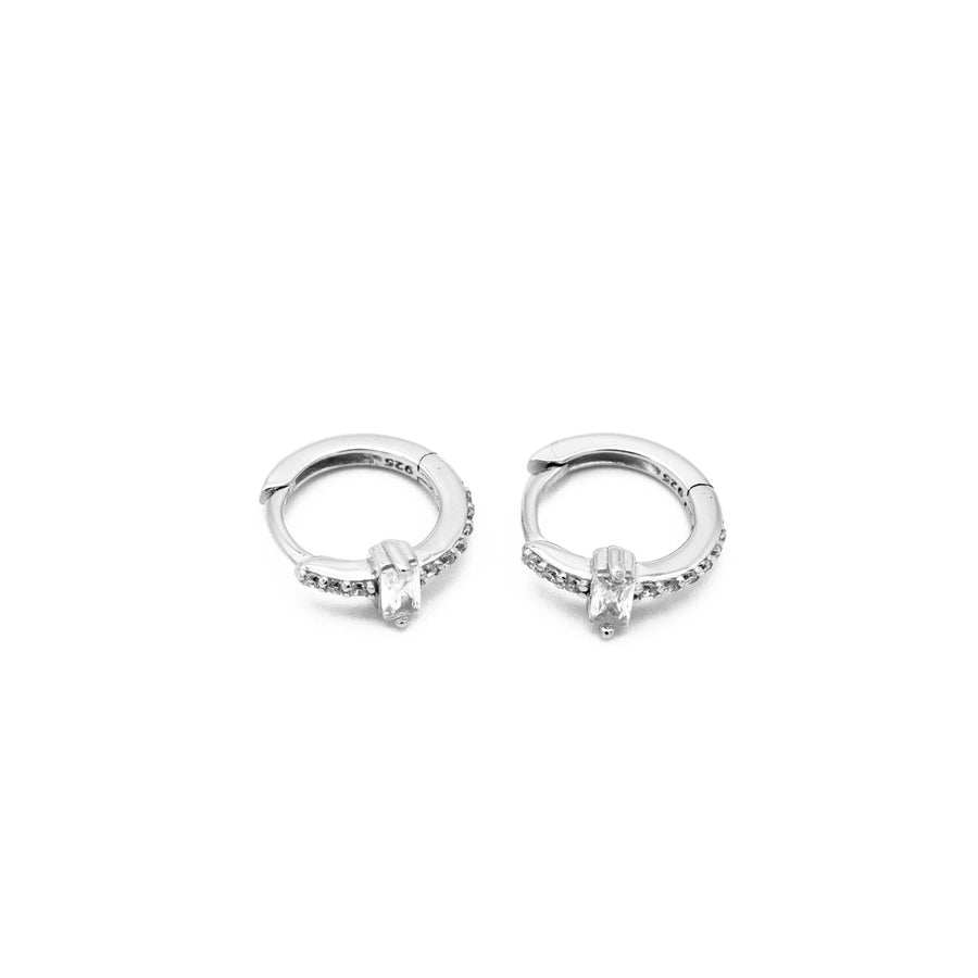 'Yakoo' silver hoop earrings huggies made of 925 sterling silver