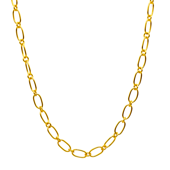 'Vesta' gold figaro cable chain in 925 sterling silver