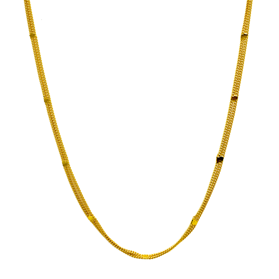 'Apollo' gold double chain made of 925 sterling silver