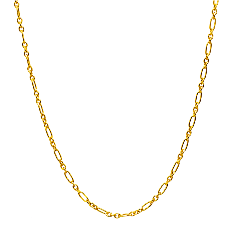 'Juno' gold figaro curb chain made of 925 sterling silver