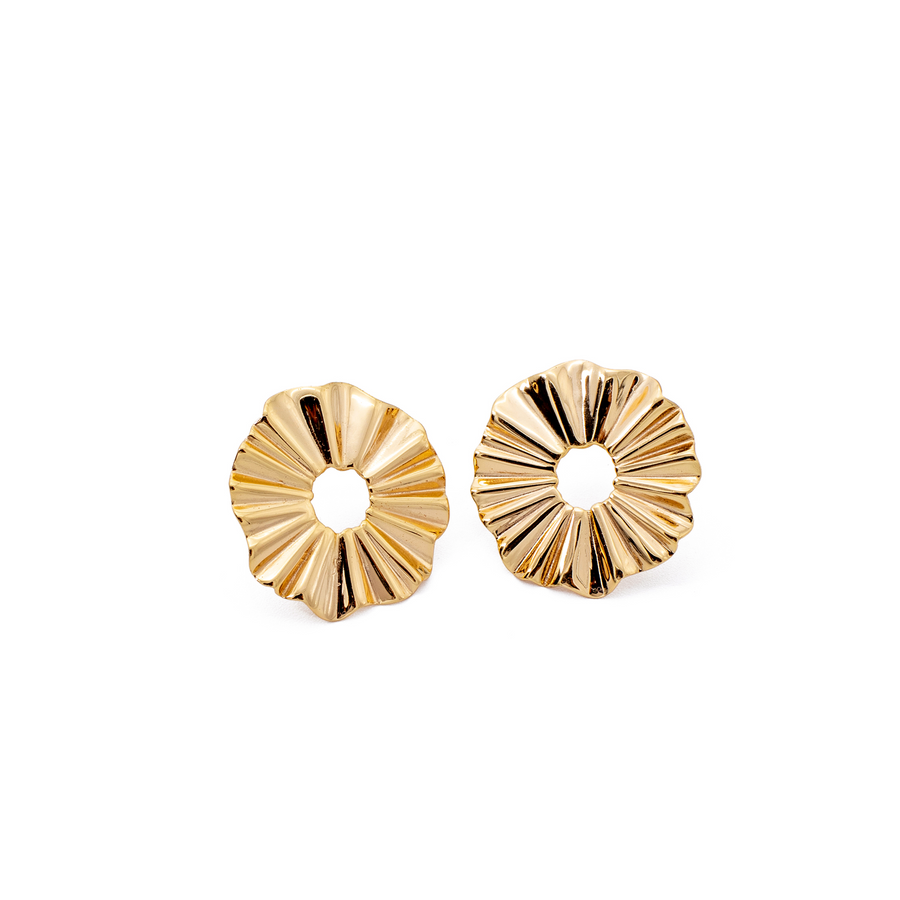 'Jada' champagne gold round earrings made of 925 sterling silver