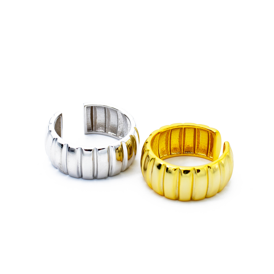 'Gill' gold open ring made of 925 sterling silver