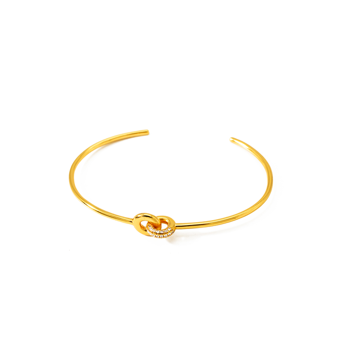 'Odelette' champagne gold infinity bracelet made of 925 sterling silver