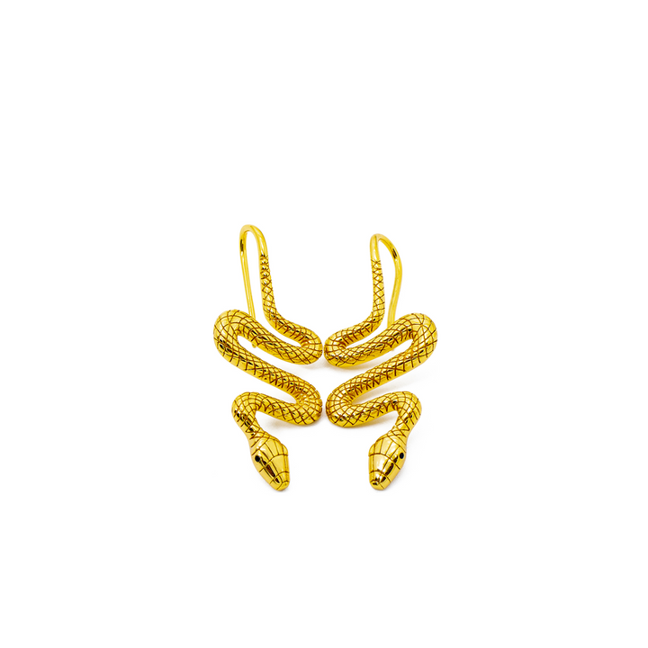 'Medusa' gold snake earrings made of 925 sterling silver