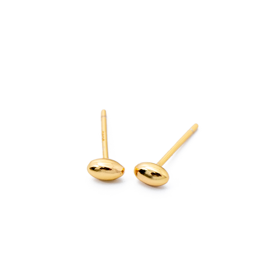 'Leah' champagne gold 925 sterling silver stud earrings