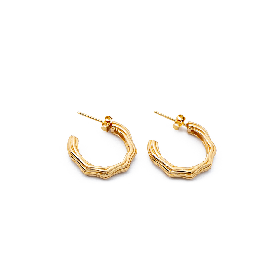 'Morgan' champagne gold earrings hoops made of 925 sterling silver