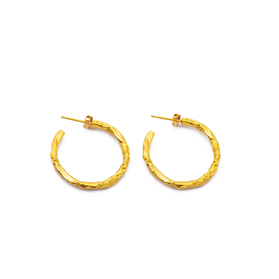 'Gracie' champagne gold large hoop earrings made of 925 sterling silver