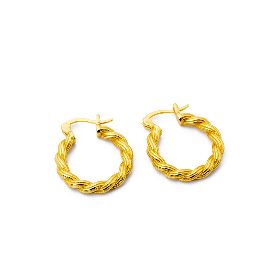 'Araceli' gold large hoop earrings hoops huggies made of 925 sterling silver