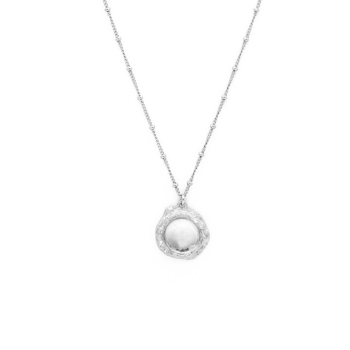 'Nioki' silver necklace with crystal pendant made of 925 sterling silver