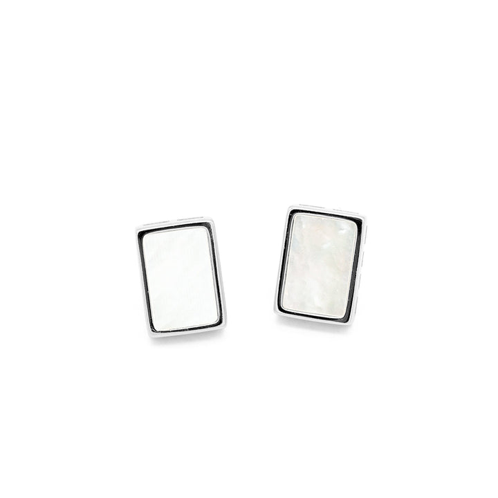 'Dixie' mother of pearl silver earrings studs made of 925 sterling silver