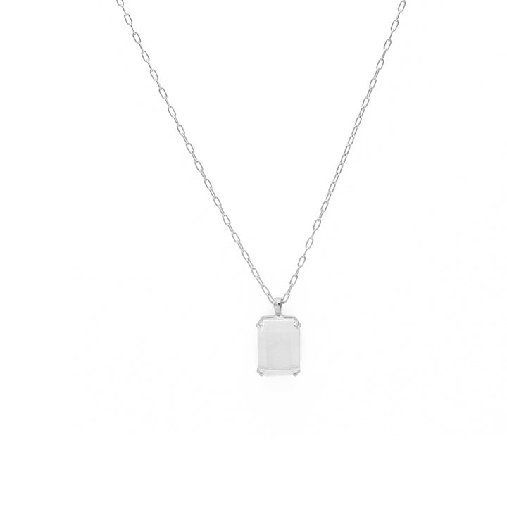 'Leia' silver necklace with crystal pendant made of 925 sterling silver