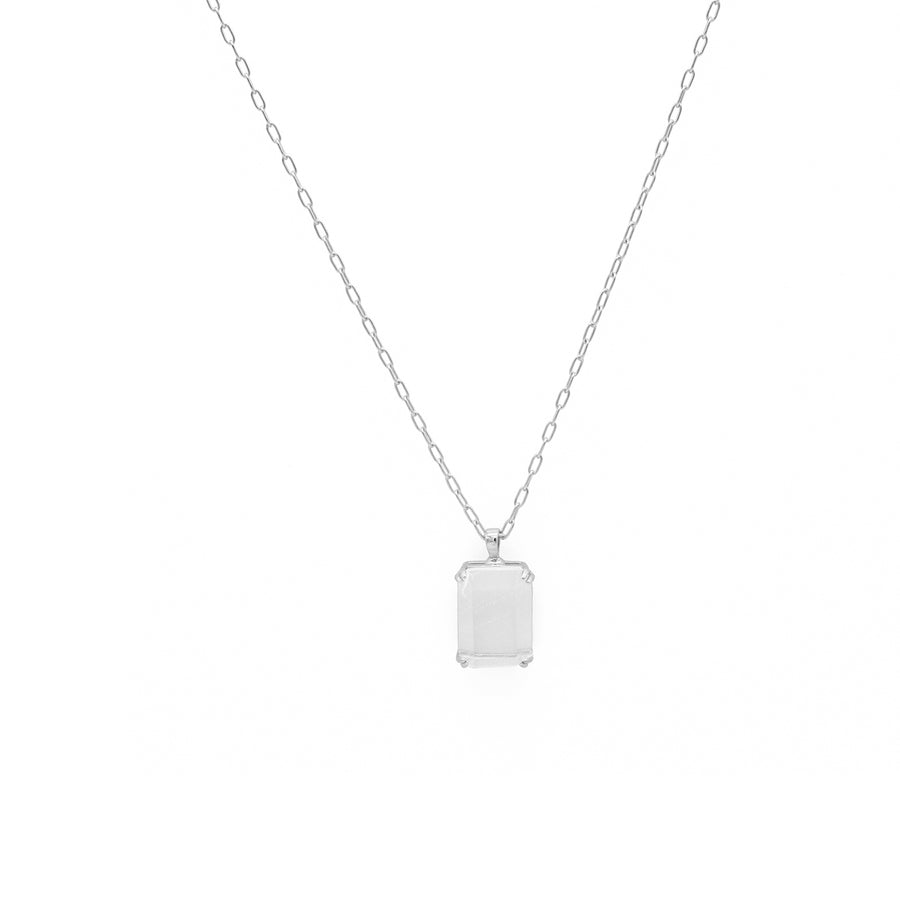 'Leia' silver necklace with crystal pendant made of 925 sterling silver