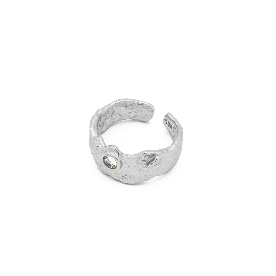 'Outjo' silver open ring zirconia made of 925 sterling silver