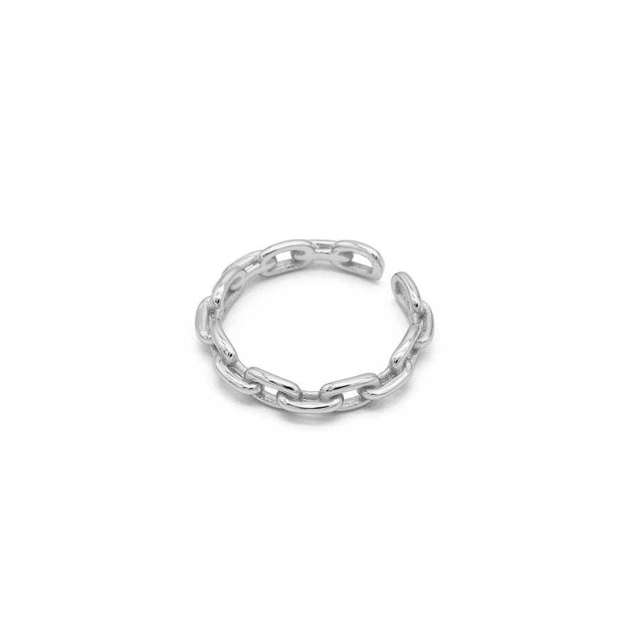 'Manono' silver chain open ring made of 925 sterling silver