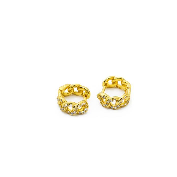 'Aubree' gold hoop earrings Hoops Huggies made of 925 sterling silver